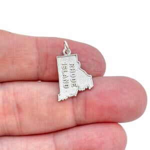 Vintage Sterling Silver 925 Rhode Island State Pendant